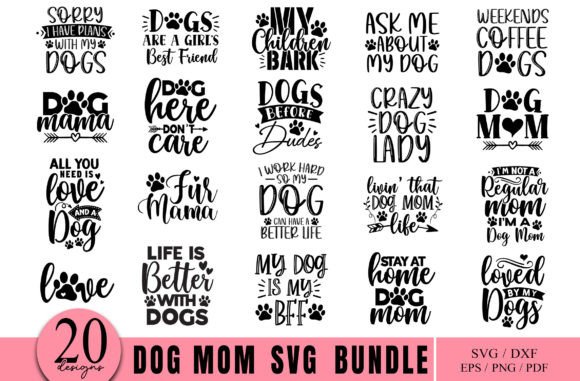 Dog Mom SVG Bundle: Graphics for Crafts