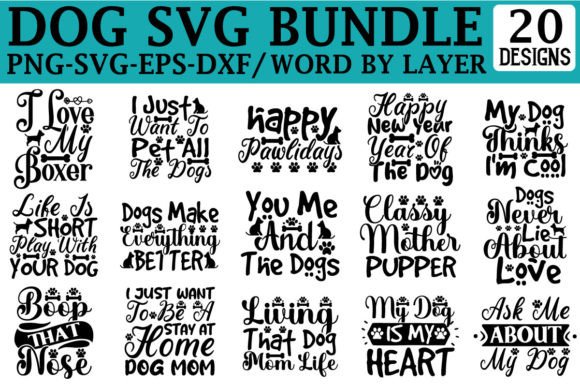 Dog SVG Bundle for Crafts & Graphics