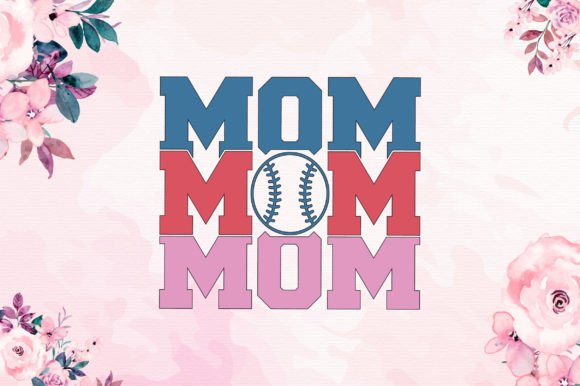 Retro Baseball Mom SVG Design for Graphics & Crafts