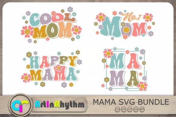 Retro Mom SVG Bundle: Graphics for Crafts